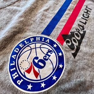 Philadelphia 76ers x coors light collab shirt